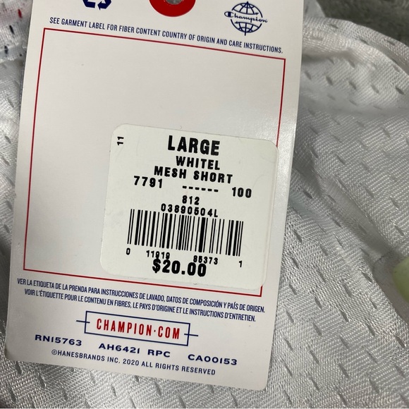 Champion Shorts Women’s Large White Authentic Mesh Shorts Warm Up Athletic - Picture 4 of 11